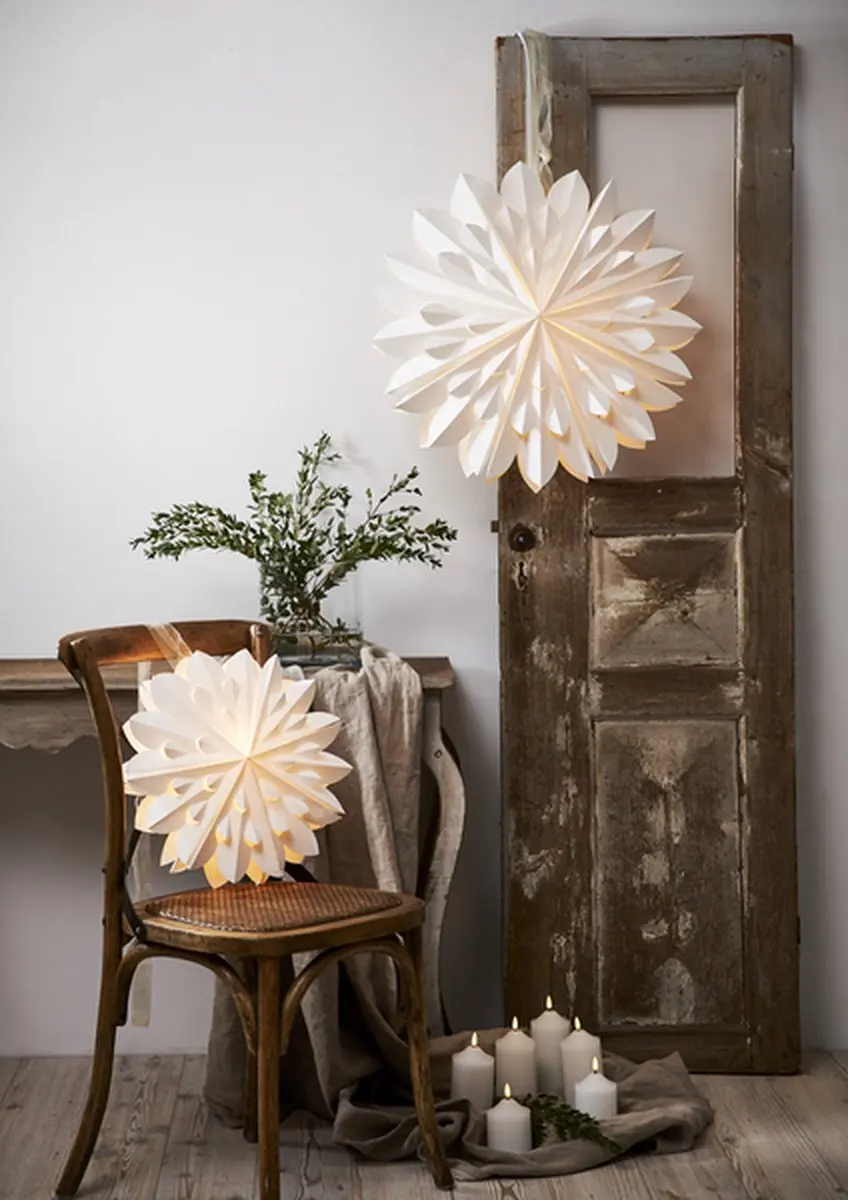 Star Trading Papieren Kerstster Clipp 40cm - Wit - afbeelding 5 van 6