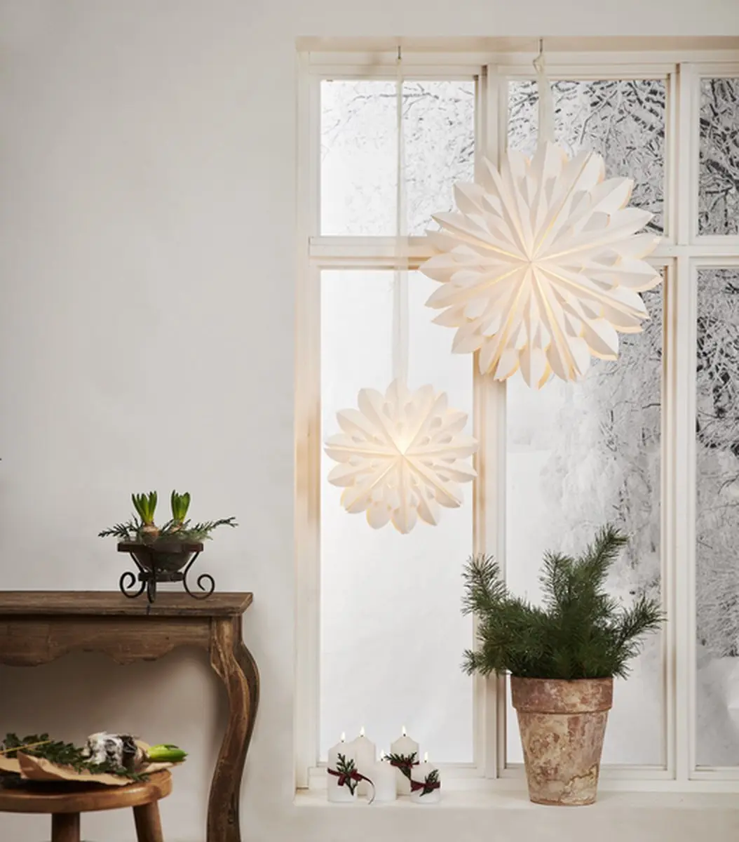 Star Trading Papieren Kerstster Clipp 40cm - Wit - afbeelding 6 van 6