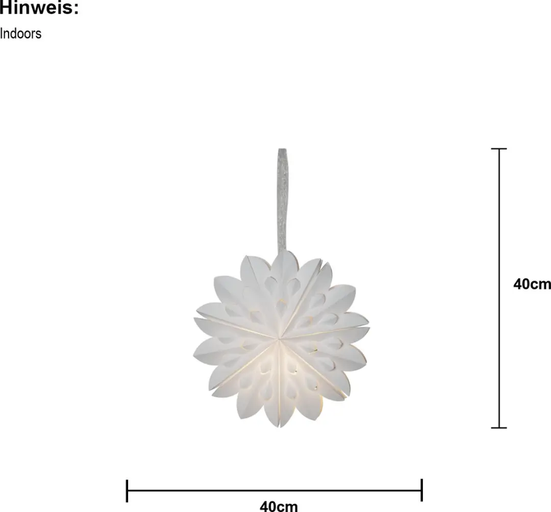 Star Trading Papieren Kerstster Clipp 40cm - Wit - afbeelding 2 van 6