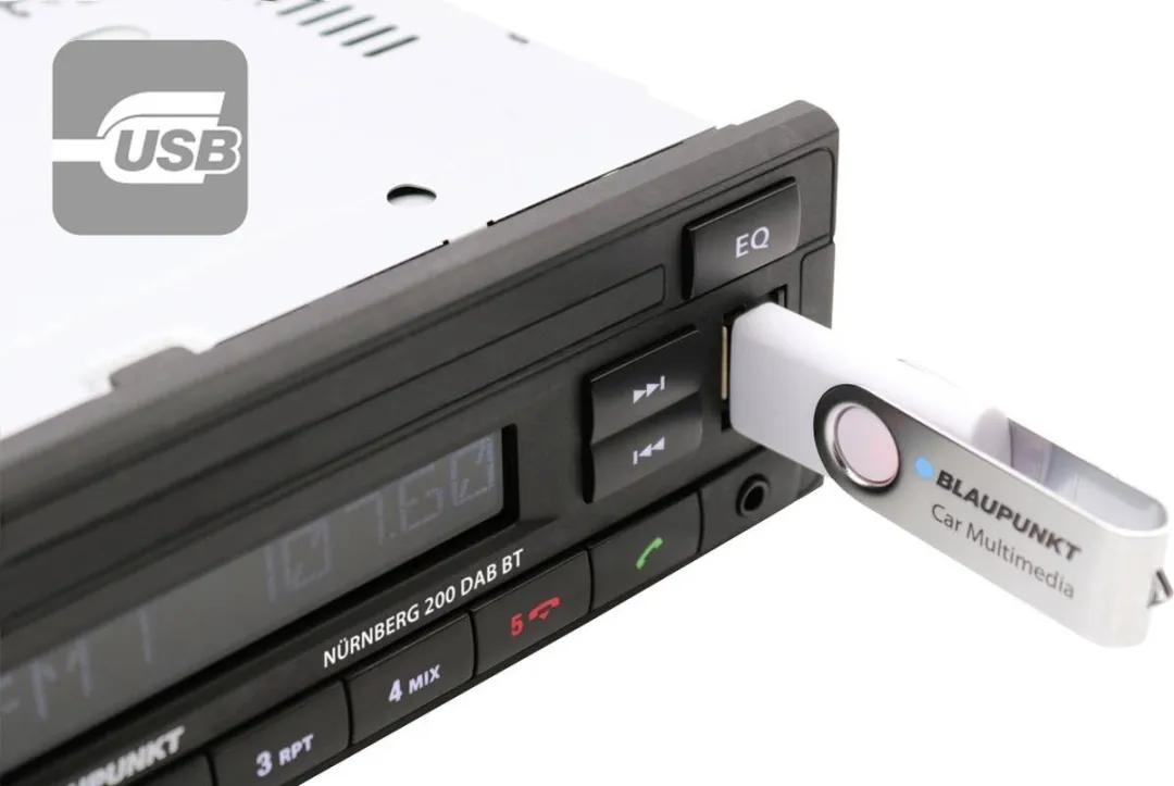 Blaupunkt Nürnberg 200 DAB BT - Autostereo Bluetooth handsfree set, DAB+ tuner