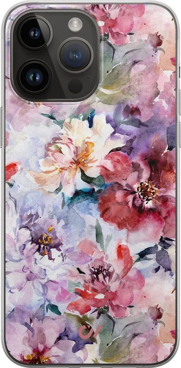 Casevibes Hoesje iPhone 14 Pro Max Bloemen Acryl