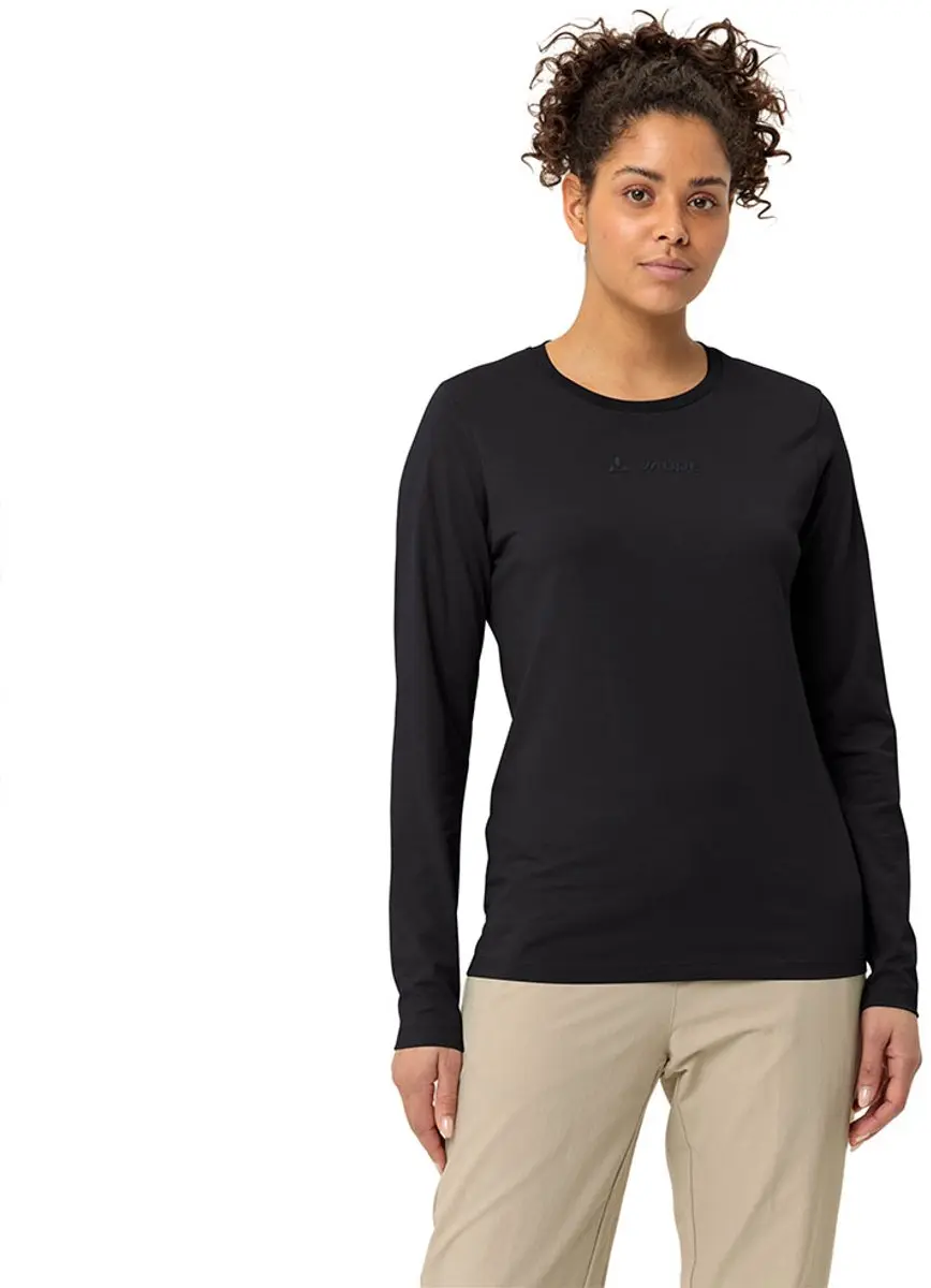 Vaude Logo T-shirt Met Lange Mouwen Zwart 44 Vrouw