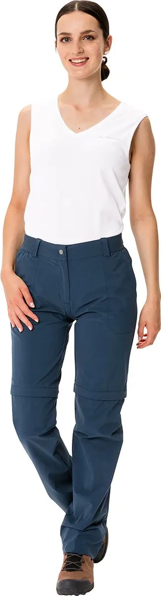 Vaude Farley Stretch Zip-Off II Dames Wandelbroek Dark Sea 36
