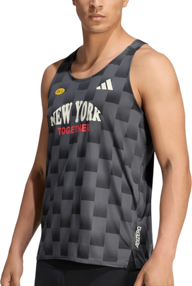 adidas Adizero NYC Tanktop Heren - Grijs - XL - afbeelding 4 van 6