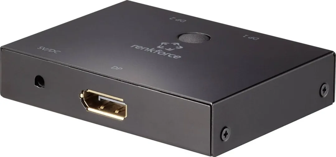 Renkforce RF-3795624 DisplayPort-switch 2 poorten - Metaal