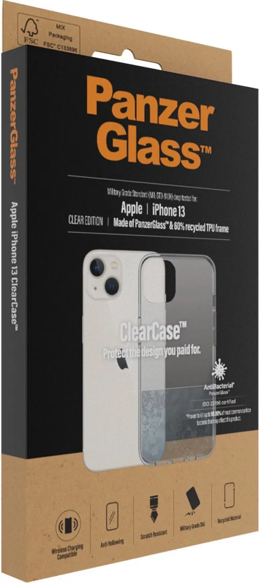 PanzerGlass ClearCase AntiBacterial PZ-0313 - iPhone 13 - Transparant - afbeelding 6 van 6