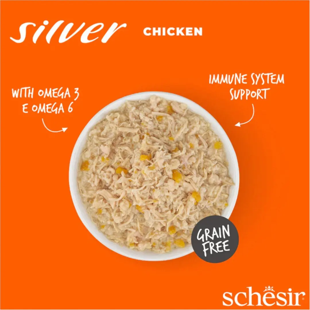Schesir Silver Senior Kip Natvoer voor Katten - 70g - afbeelding 2 van 4