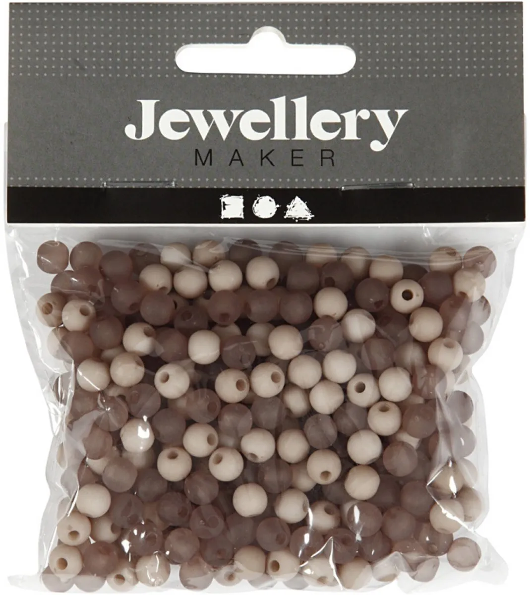 Creativ Company Plastic Kralen 6mm Lichtgrijs - 150 Stuks