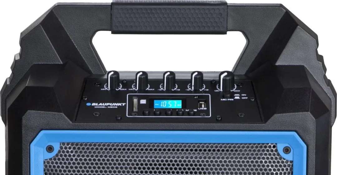 Blaupunkt MB06 Draagbare Karaoke-Luidspreker 500W - Zwart/Blauw