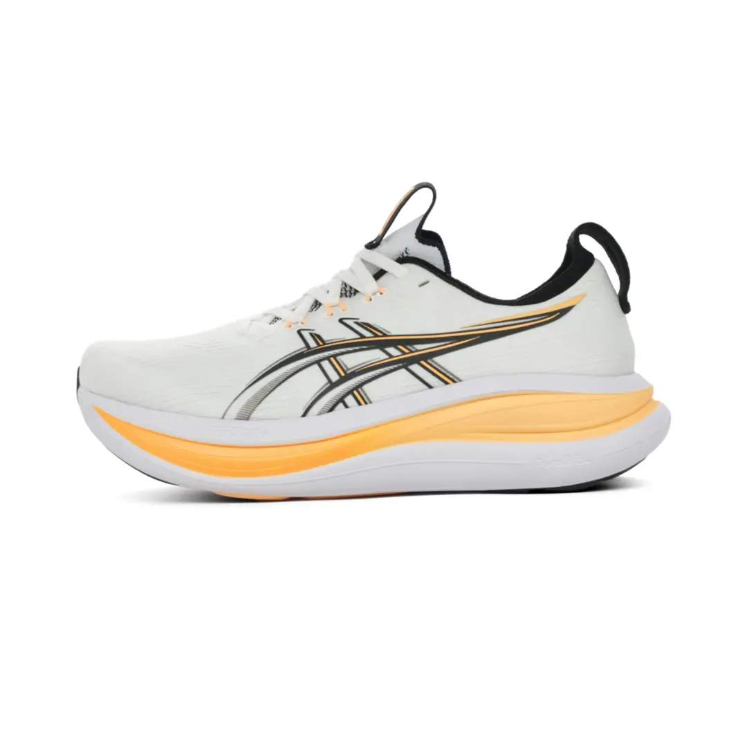 ASICS Gel-Nimbus 28 Heren Hardloopschoen - Wit/Oranje - afbeelding 3 van 6