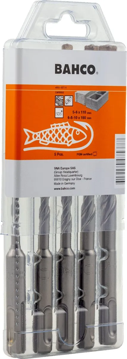 Bahco SDS+ Borenset 5-delig 4652-SET-5