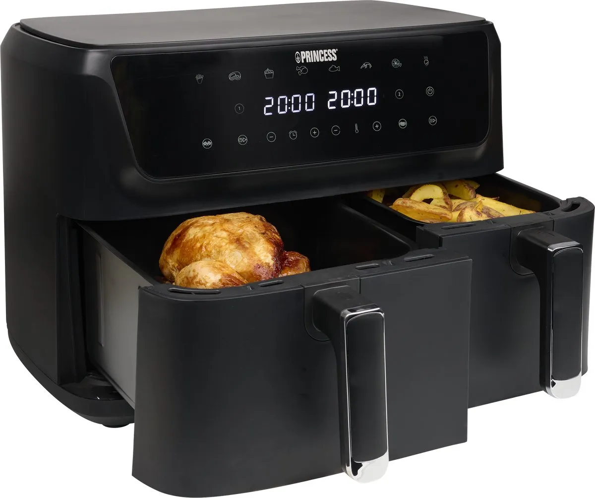 Princess Dubbele Airfryer 182470 - 11L - 2700W - 8 Programma's - Zwart