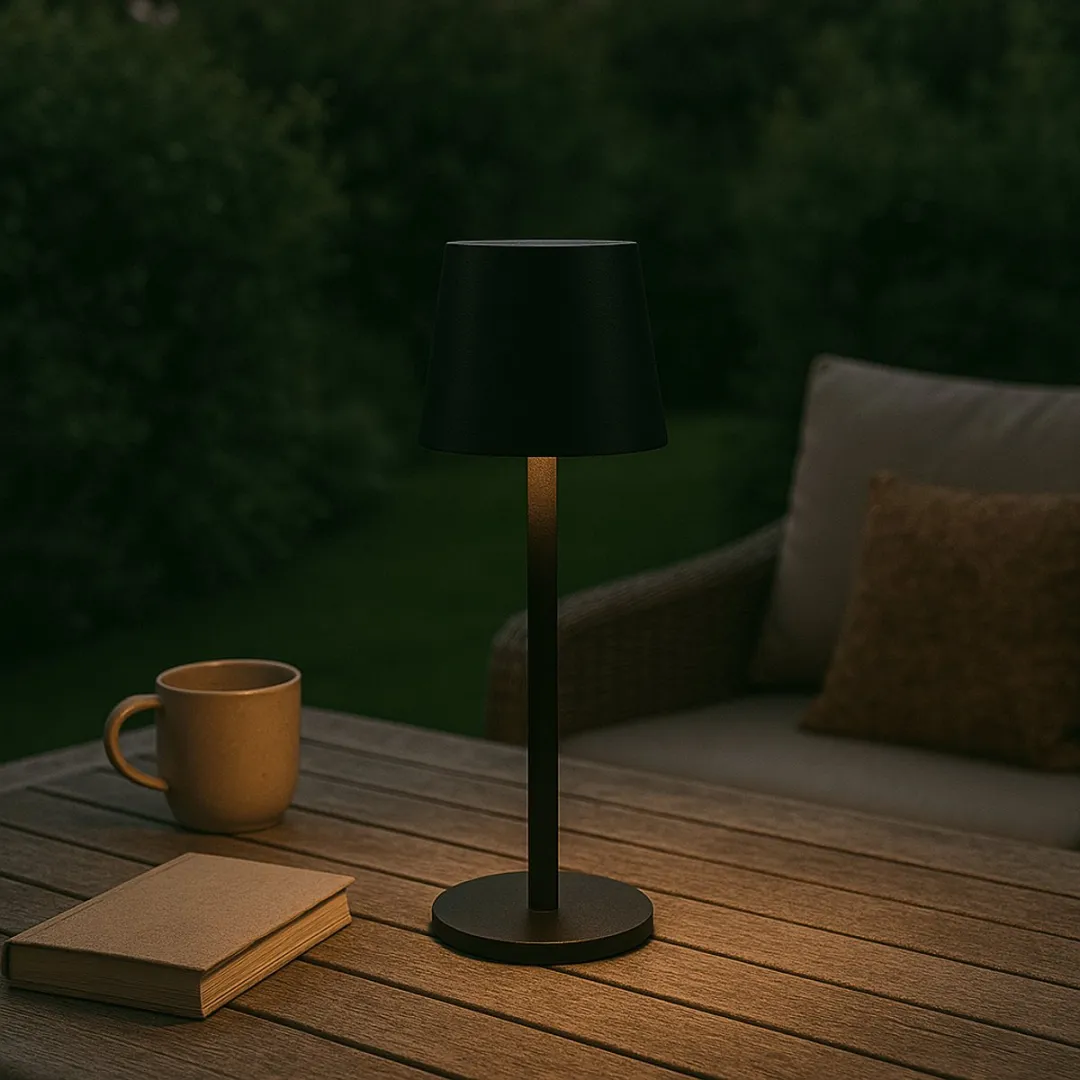 Anna's Collection Solar Tafellamp - LED 2W - Ø9cm - 140lm - Zwart