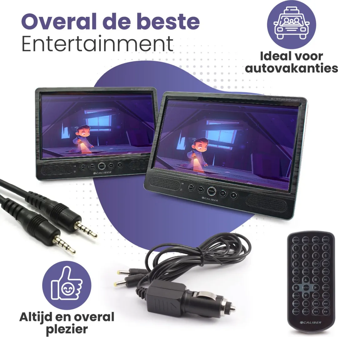 Caliber MPD298 Draagbare DVD Speler - 2x 9 Inch - Zwart