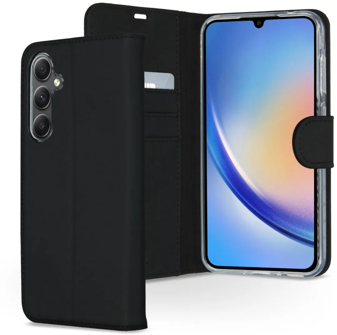 Accezz Hoesje Samsung Galaxy A35 Wallet Softcase - 3 Pasjes - Zwart