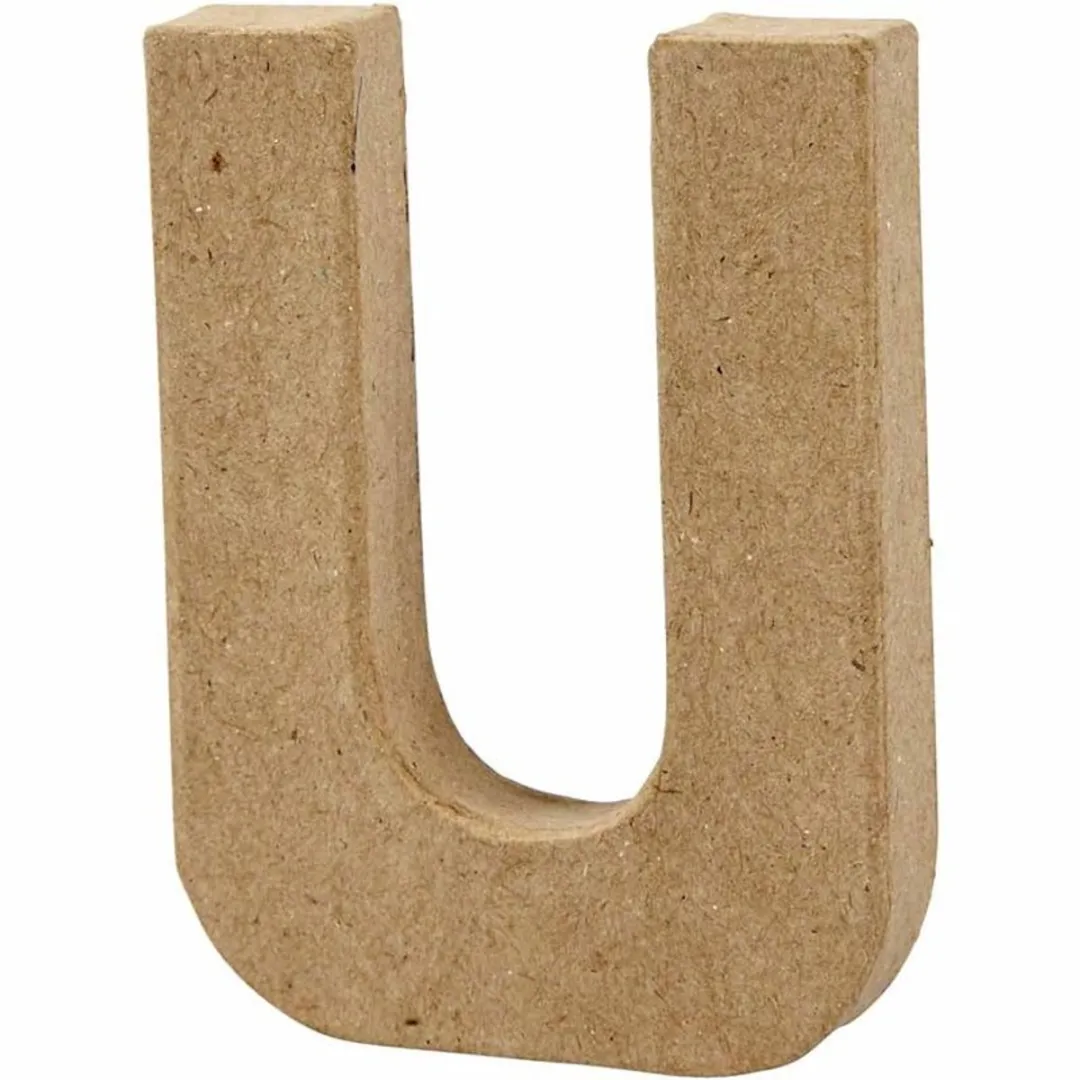 Creativ Company Letter U Papier-mâché 10cm - Bruin