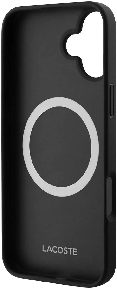Lacoste MagSafe Iconic Petit Piqué Hoes iPhone 16 Plus - Zwart LCHMP16MPVCK