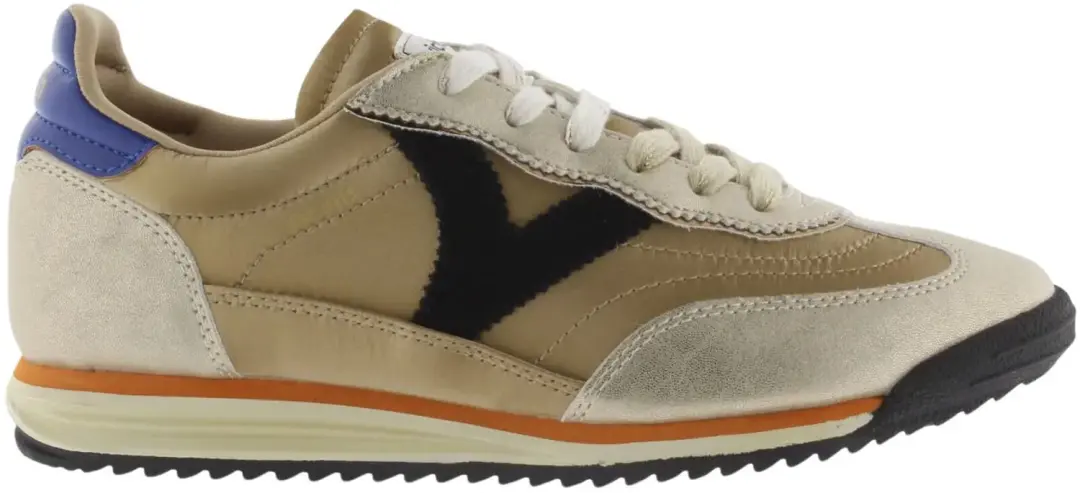 Metallische nylon sneakers met gespleten leer voor dames Victoria Saturno