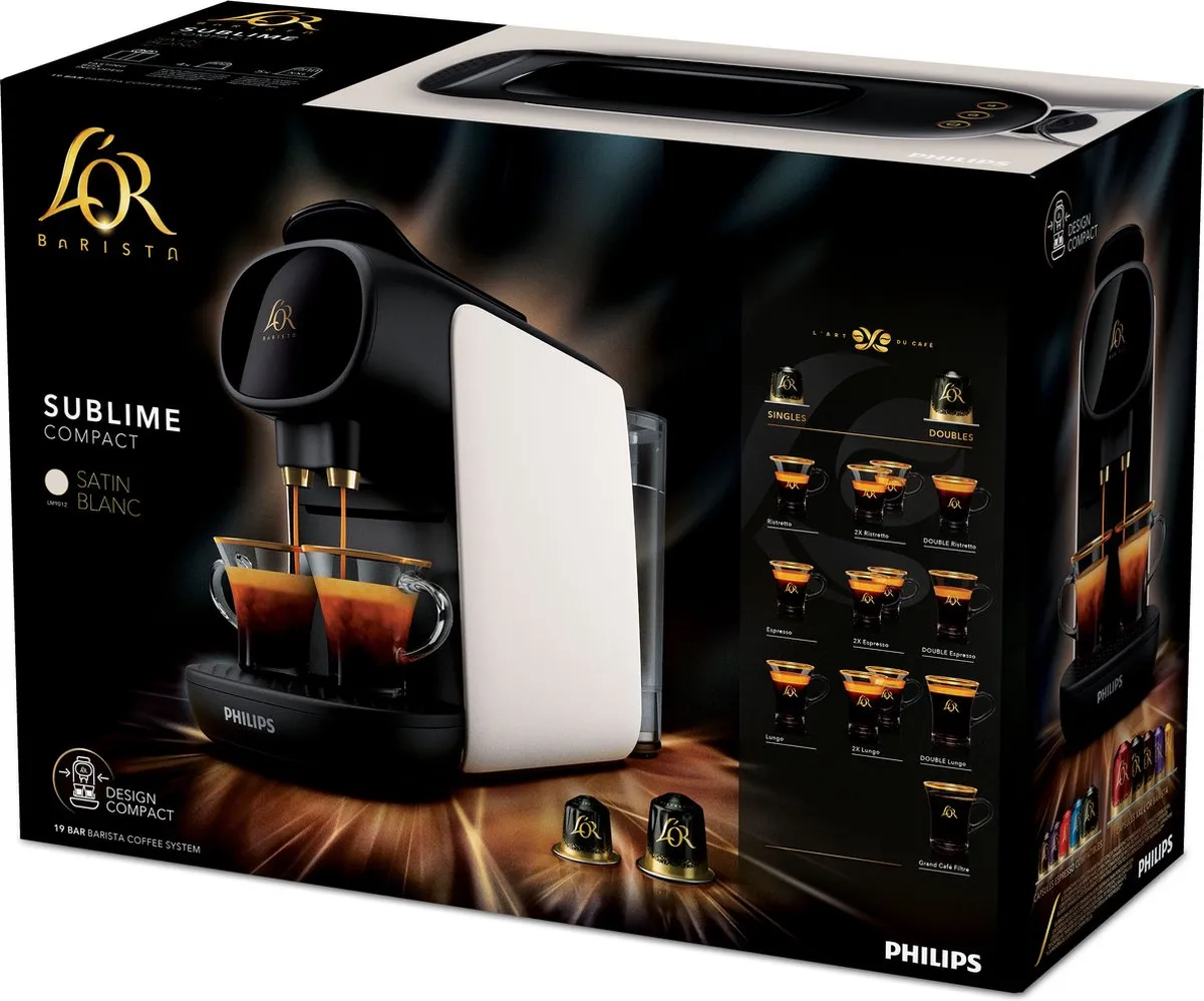 Philips L'Or Barista LM9012/03 Koffiecupmachine - 1450W - 0,8L - Zwart/Wit