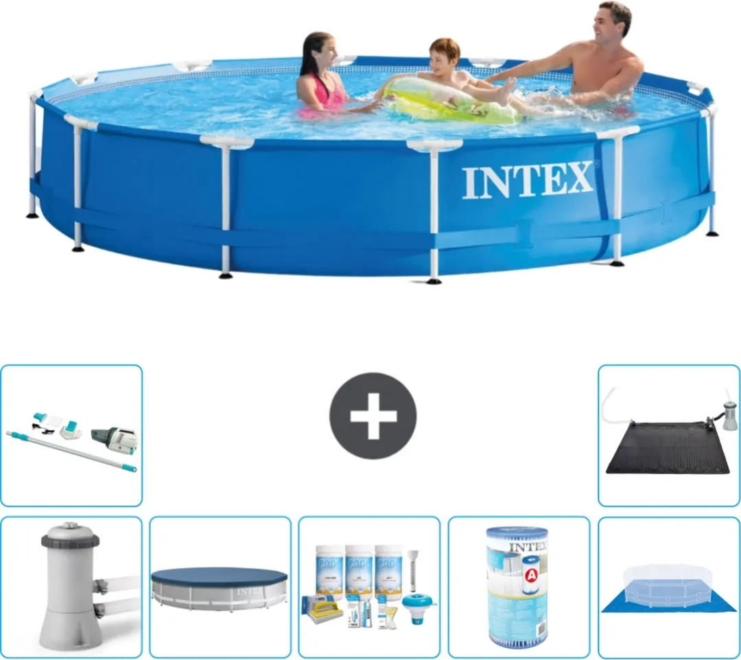 Intex 28212GN-Blauw Rond Frame Zwembad 366x76cm