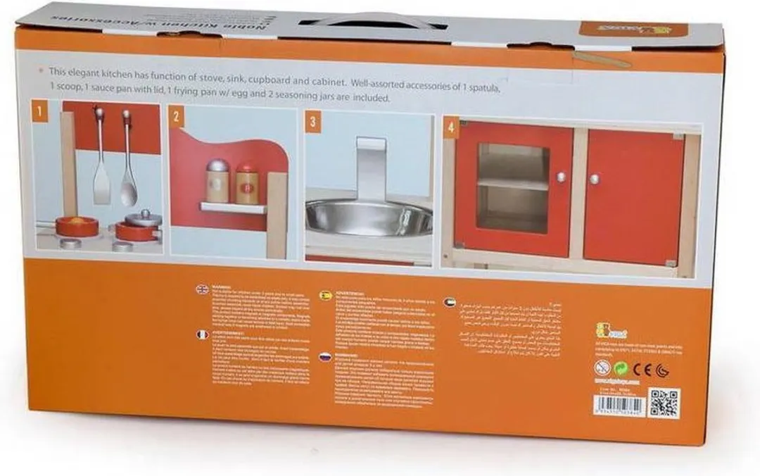 Viga Toys Nobel Kinderkeuken - Rood
