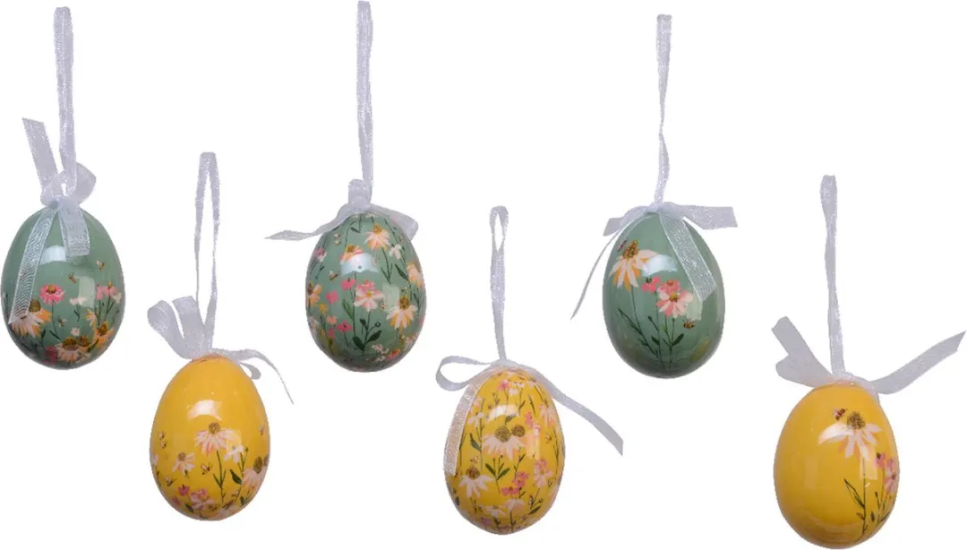 Decoris Paaseieren Foam - 18 Stuks - Geel