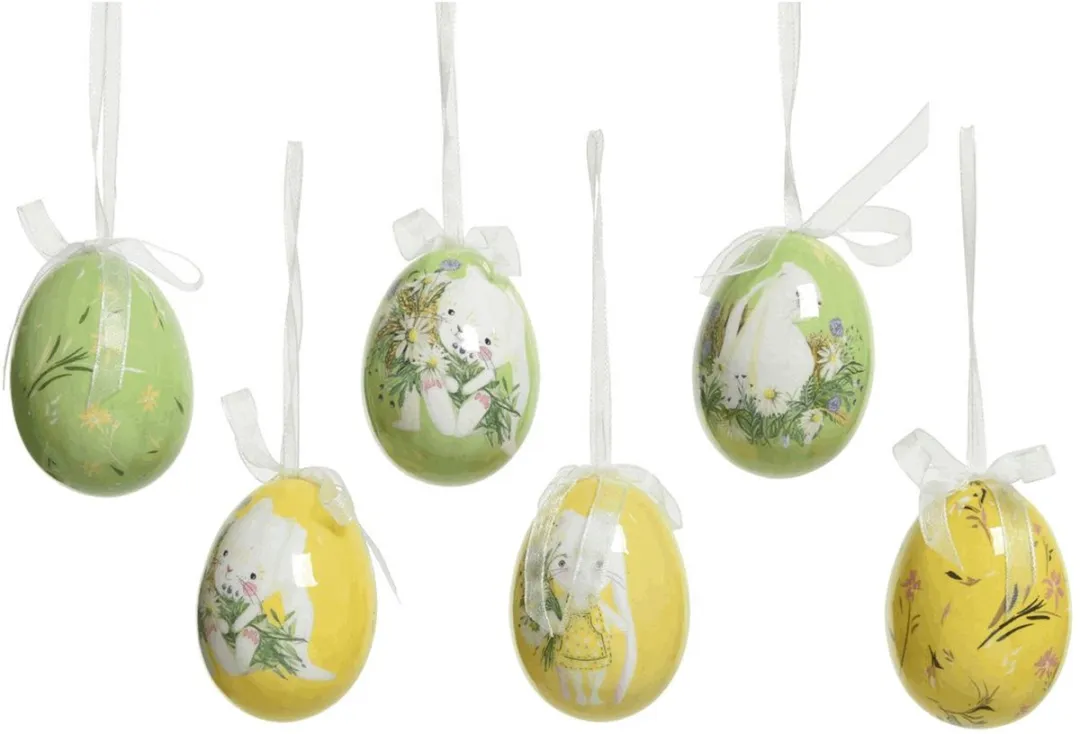 Decoris Paaseieren Foam - 18 Stuks - Geel