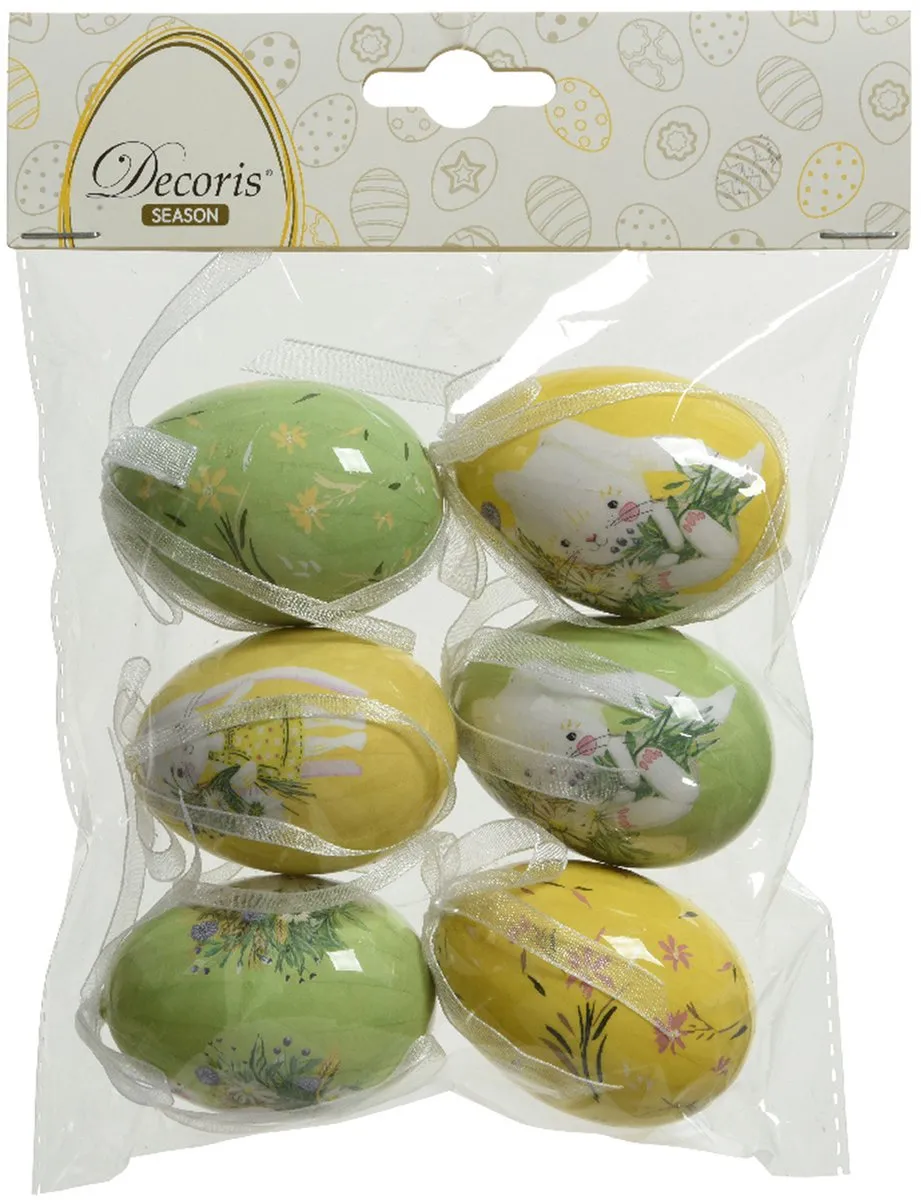 Decoris Paaseieren Foam - 18 Stuks - Geel