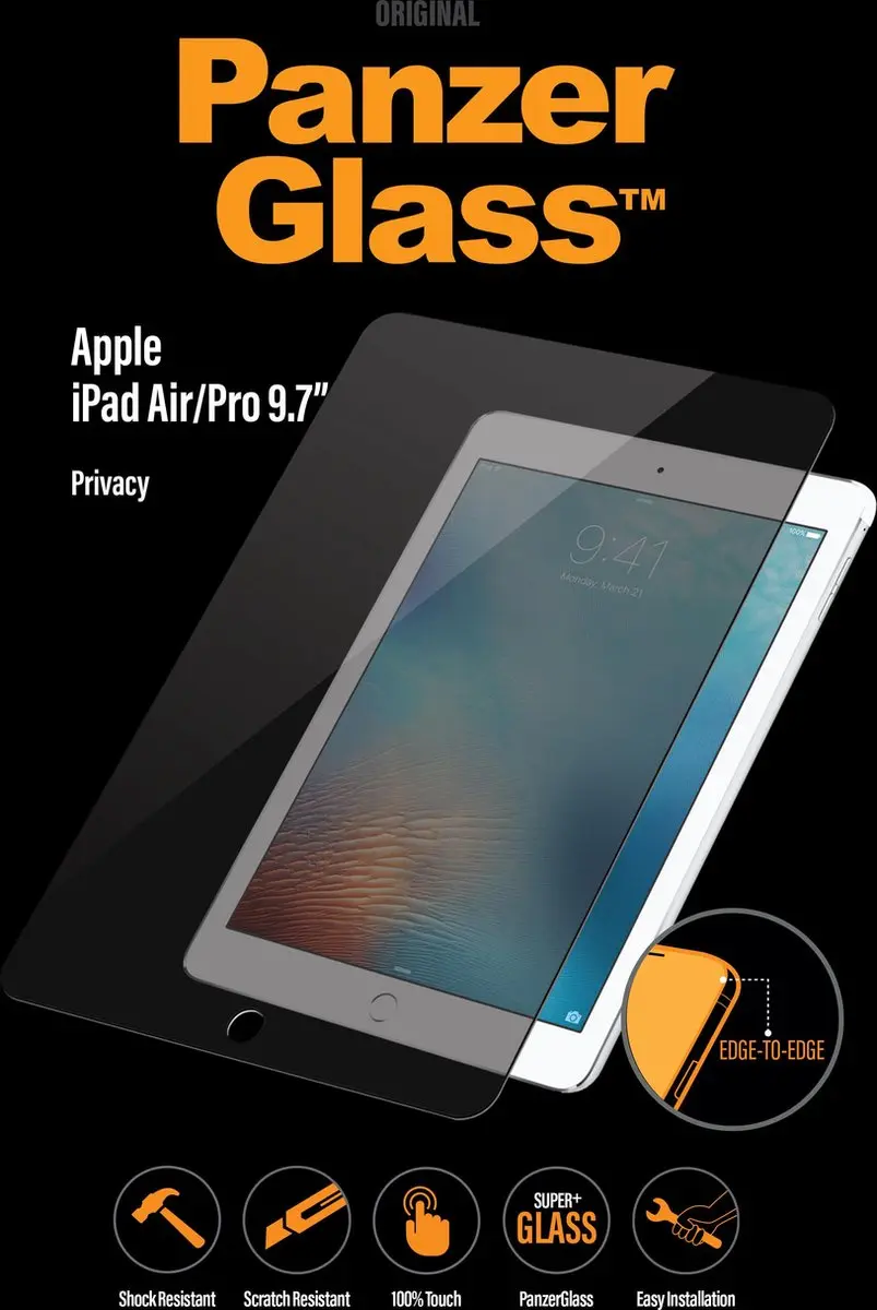 PanzerGlass Privacy Tempered Glass Screenprotector Apple iPad Air/Air 2/9.7 inch