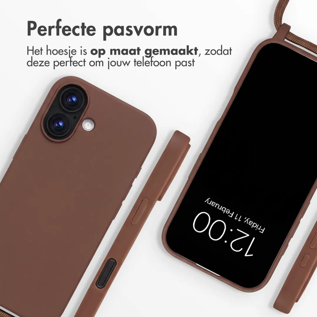 imoshion Siliconen Hoesje iPhone 17 met Koord - Bruin - afbeelding 2 van 4
