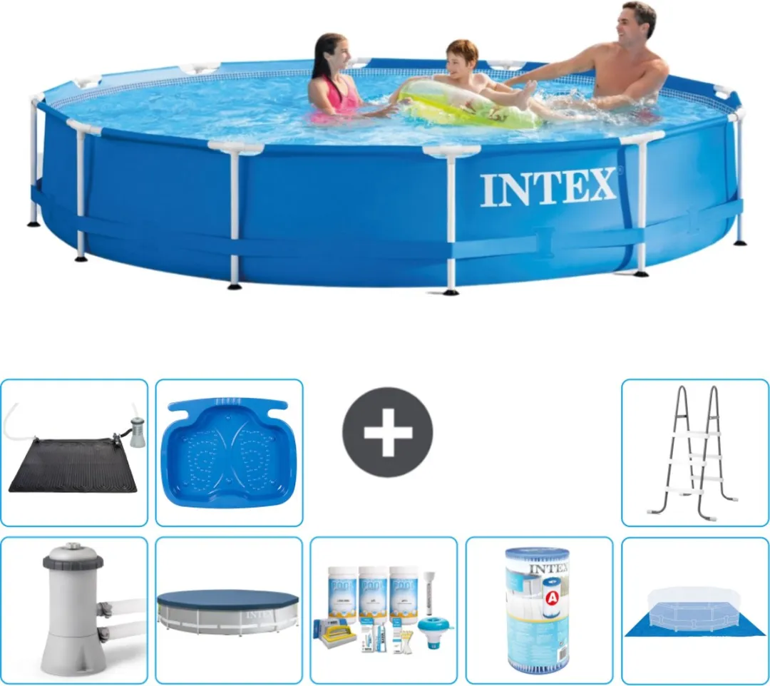 Intex 28212GN-Blauw Rond Frame Zwembad 366x76cm