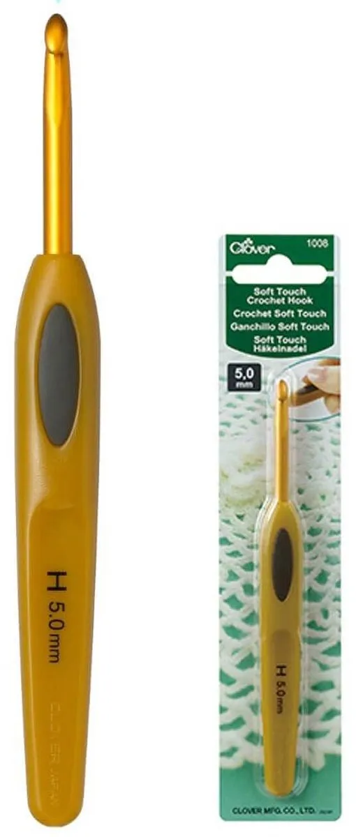 Clover Soft Touch Haaknaald - Geel/Zilver