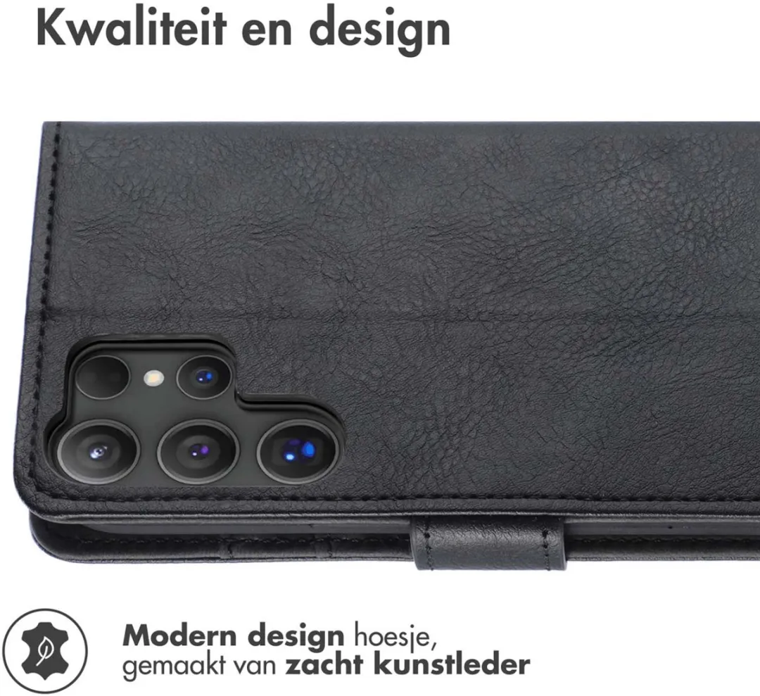 imoshiion Hoesje Samsung Galaxy S25 Ultra - 3 Pasjes - Zwart