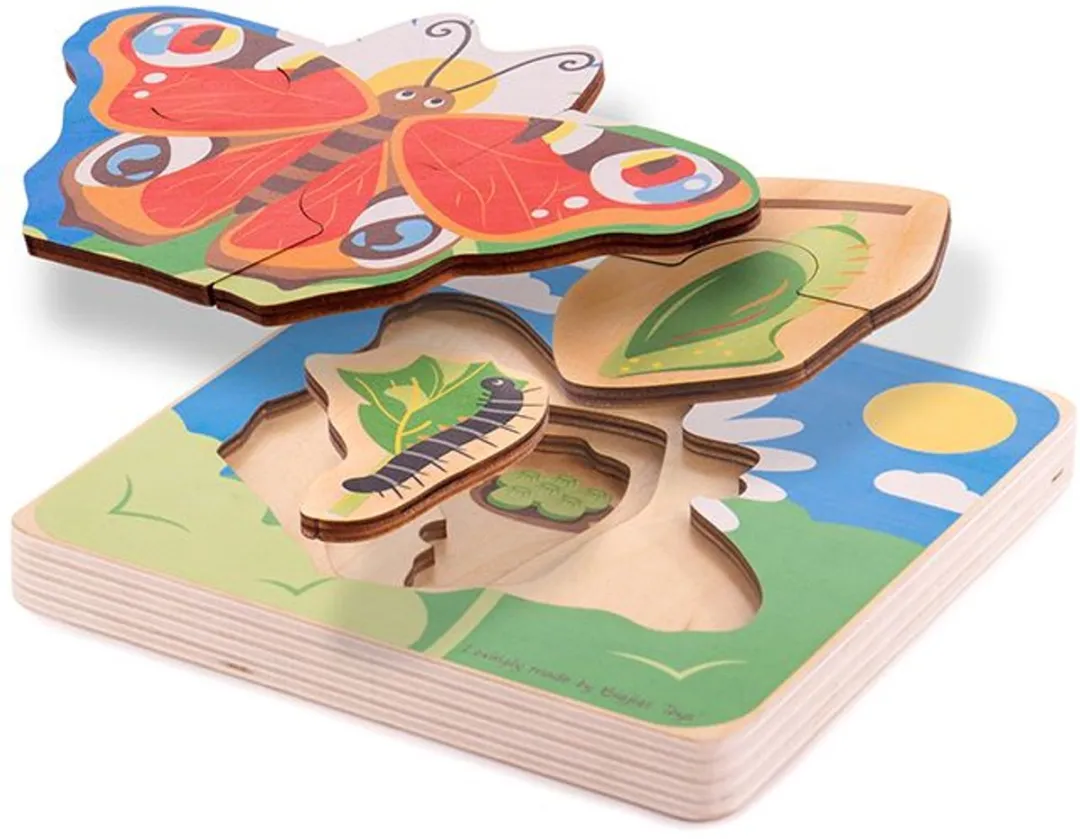BIGJIGS Levenscyclus Vlinder Puzzel 1000 Stuks - Multicolor