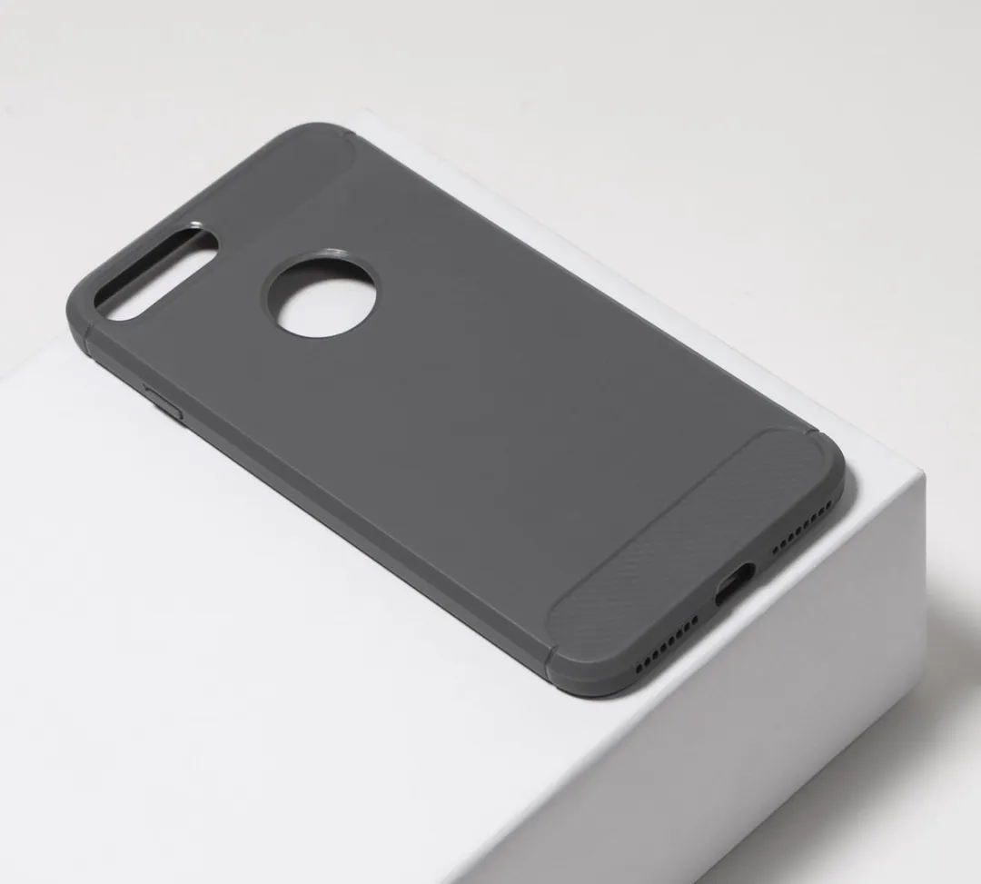BMAX Carbon iPhone 8 Plus Hoesje - Grijs