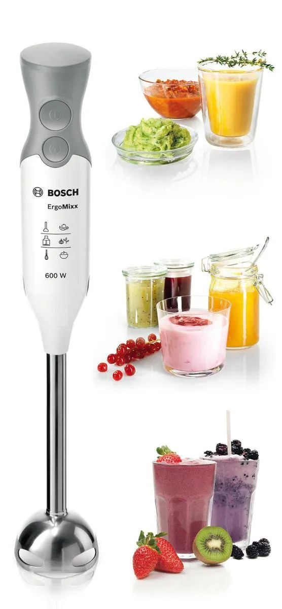 Bosch MSM66110 ErgoMixx Staafmixer 600W - Wit/Grijs