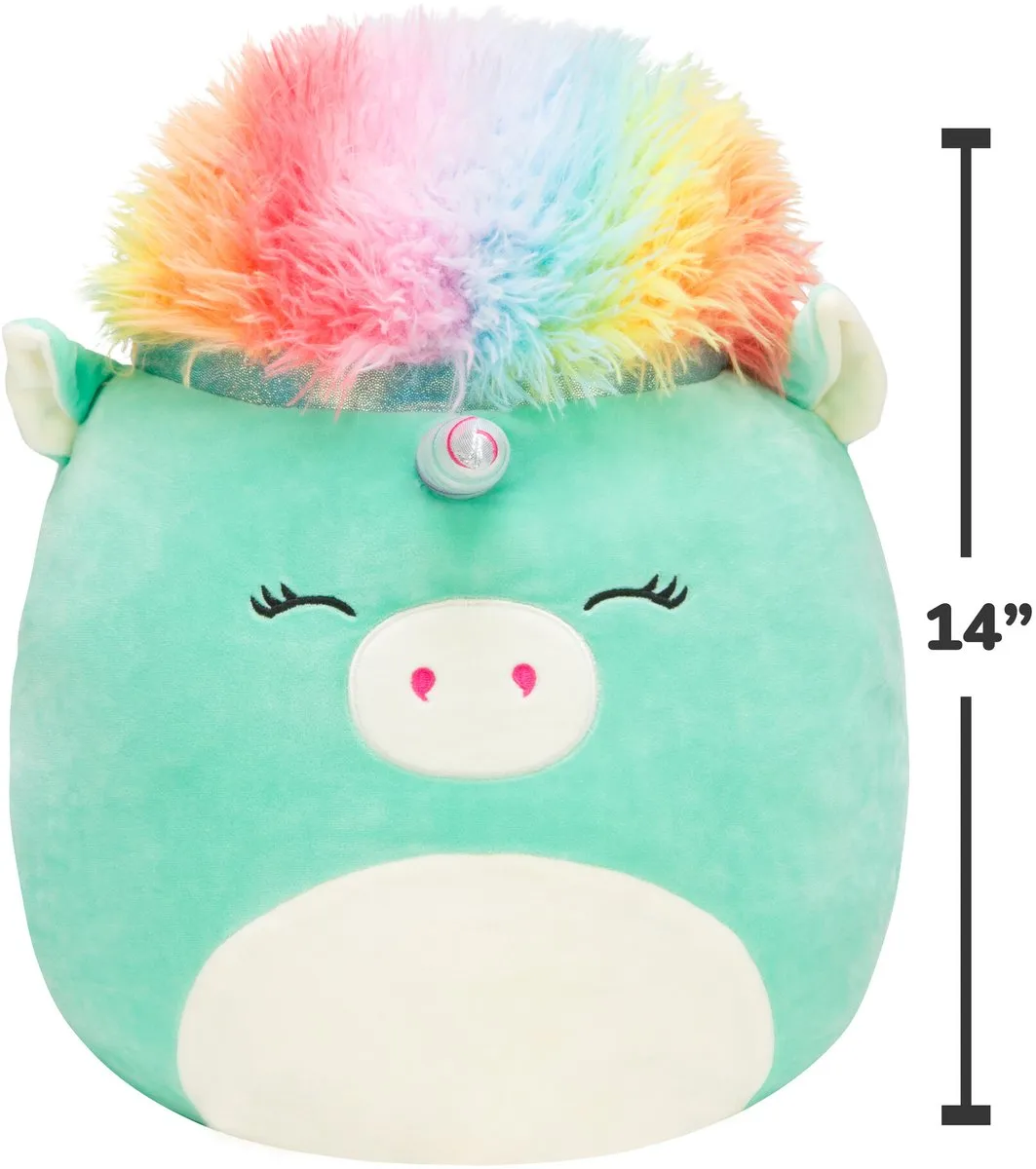 Squishmallows Teal Unicorn 35cm - Regenbooghaar
