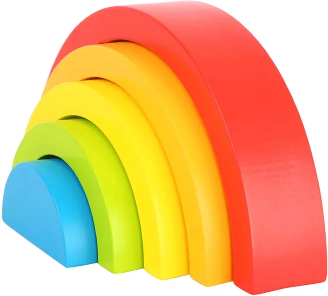 Small Foot Houten Bouwblokken Regenboog - 5-delig - afbeelding 6 van 6
