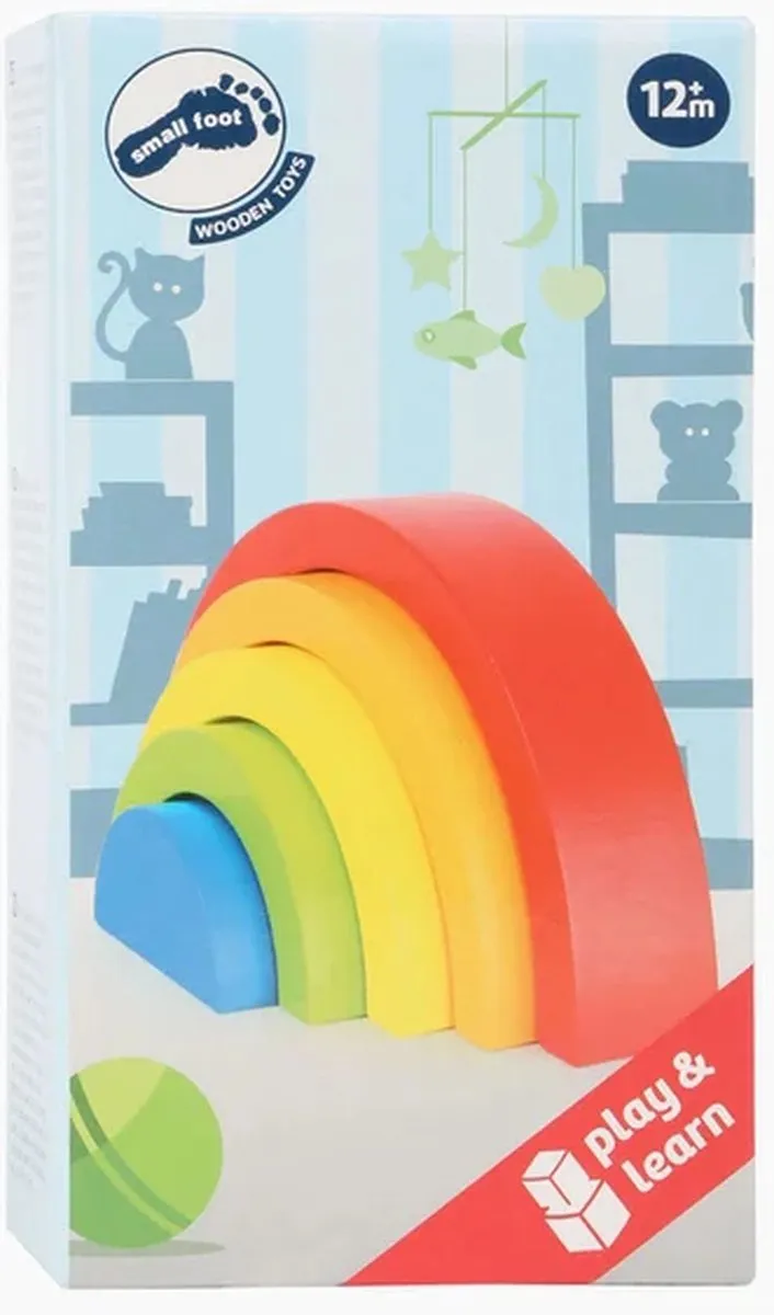 Small Foot Houten Bouwblokken Regenboog - 5-delig