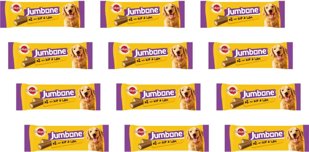 Pedigree Jumbone Medium Kip & Lam - 12 Stuks