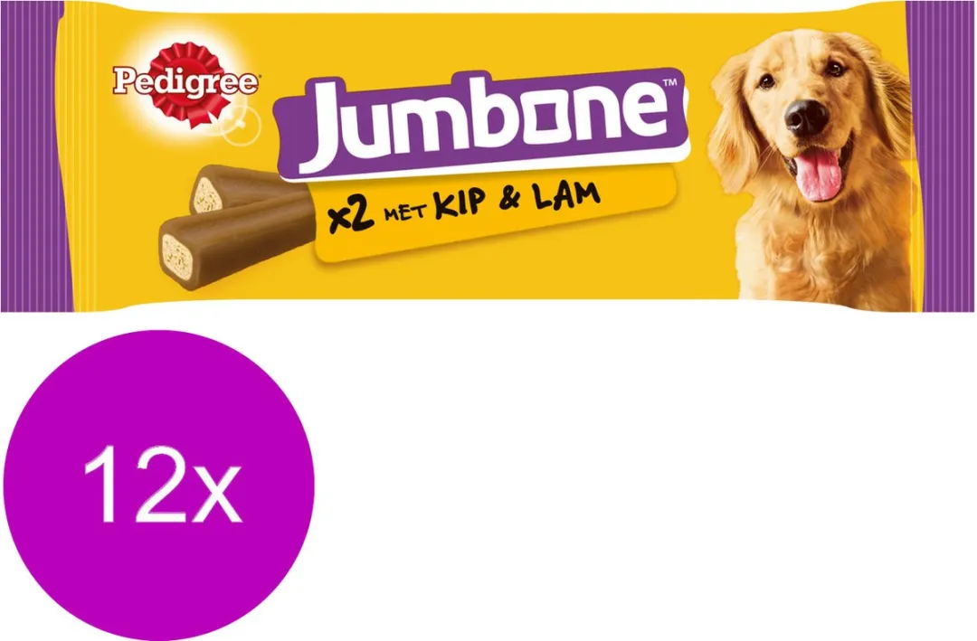 Pedigree Jumbone Medium Kip & Lam - 12 Stuks
