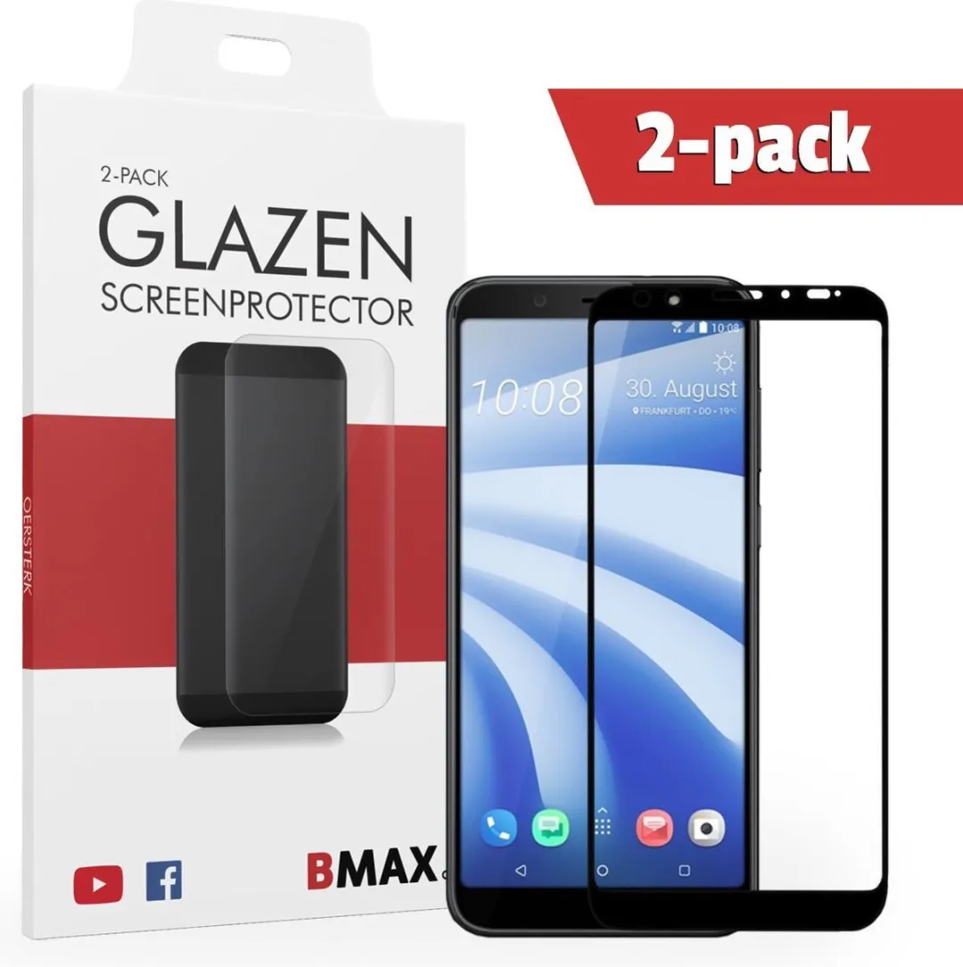 BMAX Glazen HTC U12+ Full Cover Beschermglas