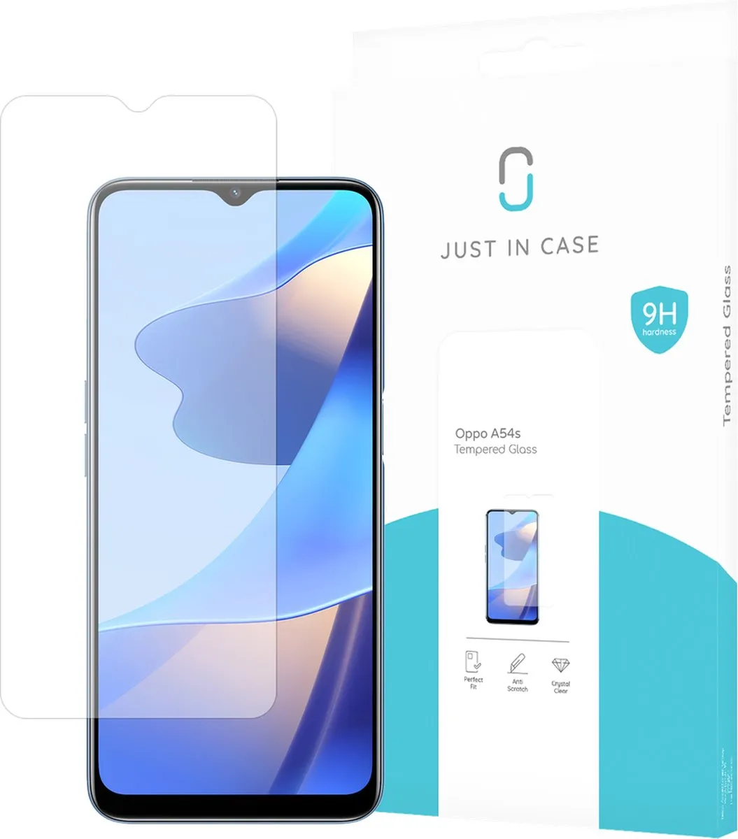 Just in Case Oppo A54s Schermbeschermer - Gehard Glas - Transparant - afbeelding 6 van 6