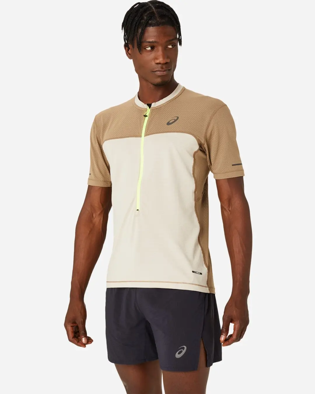Asics Fujitrail T-shirt Met Korte Mouwen Bruin,Wit M Man