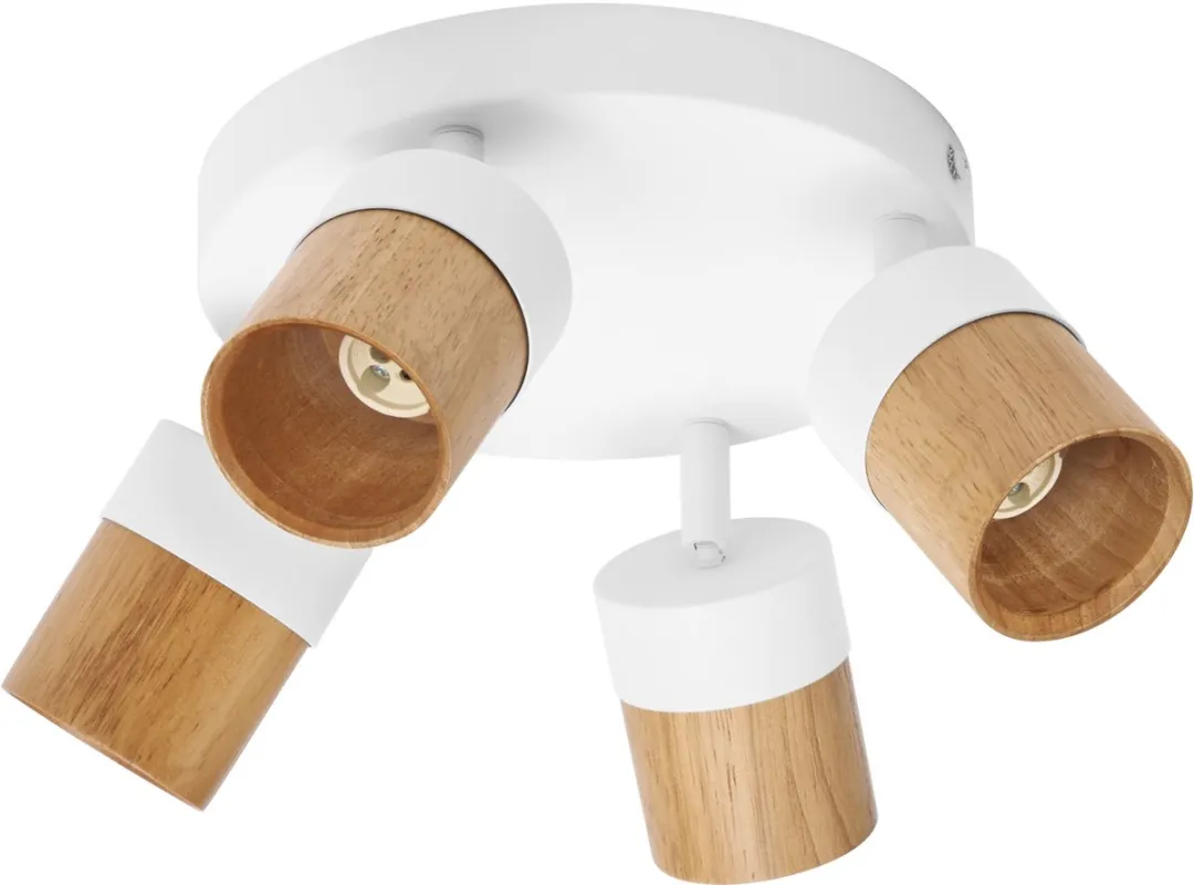 Osram LED Spot Half Wood Line Plaat 4xGU10 - Wit/Houtdecor