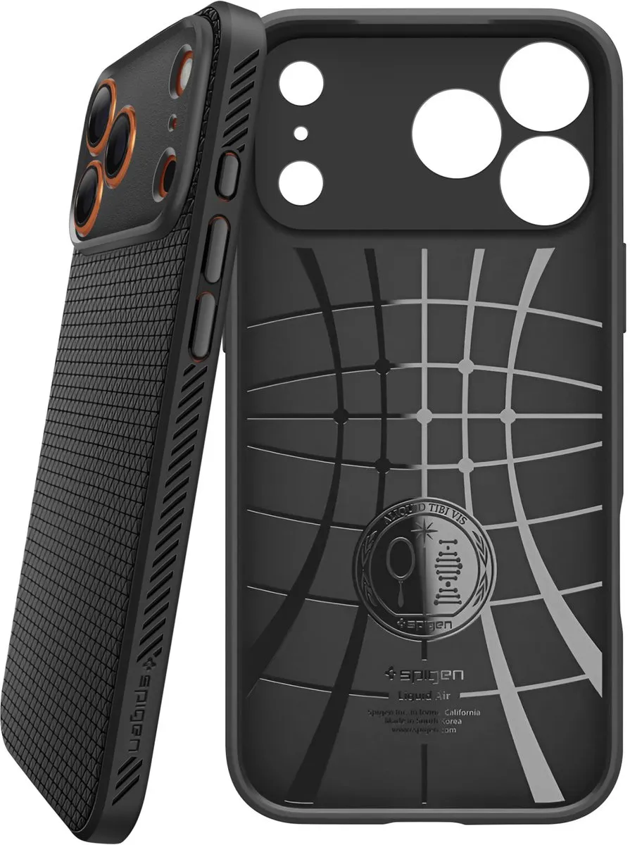 Spigen Liquid Air Backcover 13963 - iPhone 17 Pro Max - Zwart - afbeelding 6 van 6