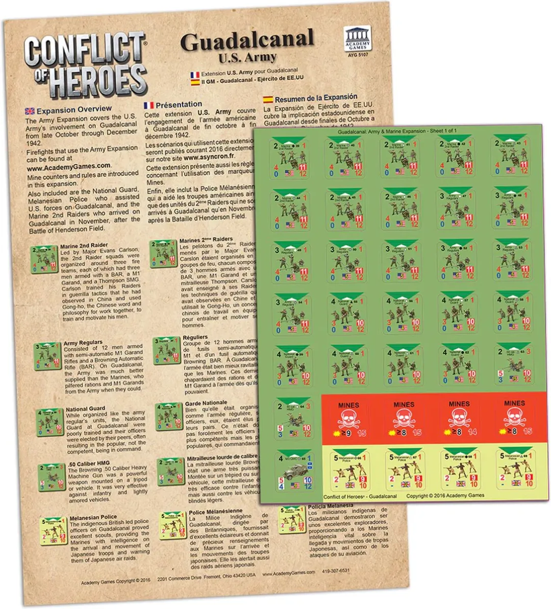 Academy Games Conflict of Heroes Guadalcanal Army Uitbreiding AYG5017