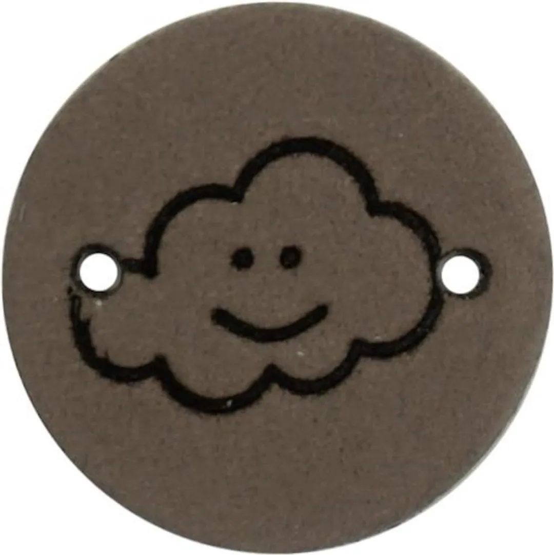 Durable Leren Labels met Wolkopdruk - 2cm - 2 Stuks