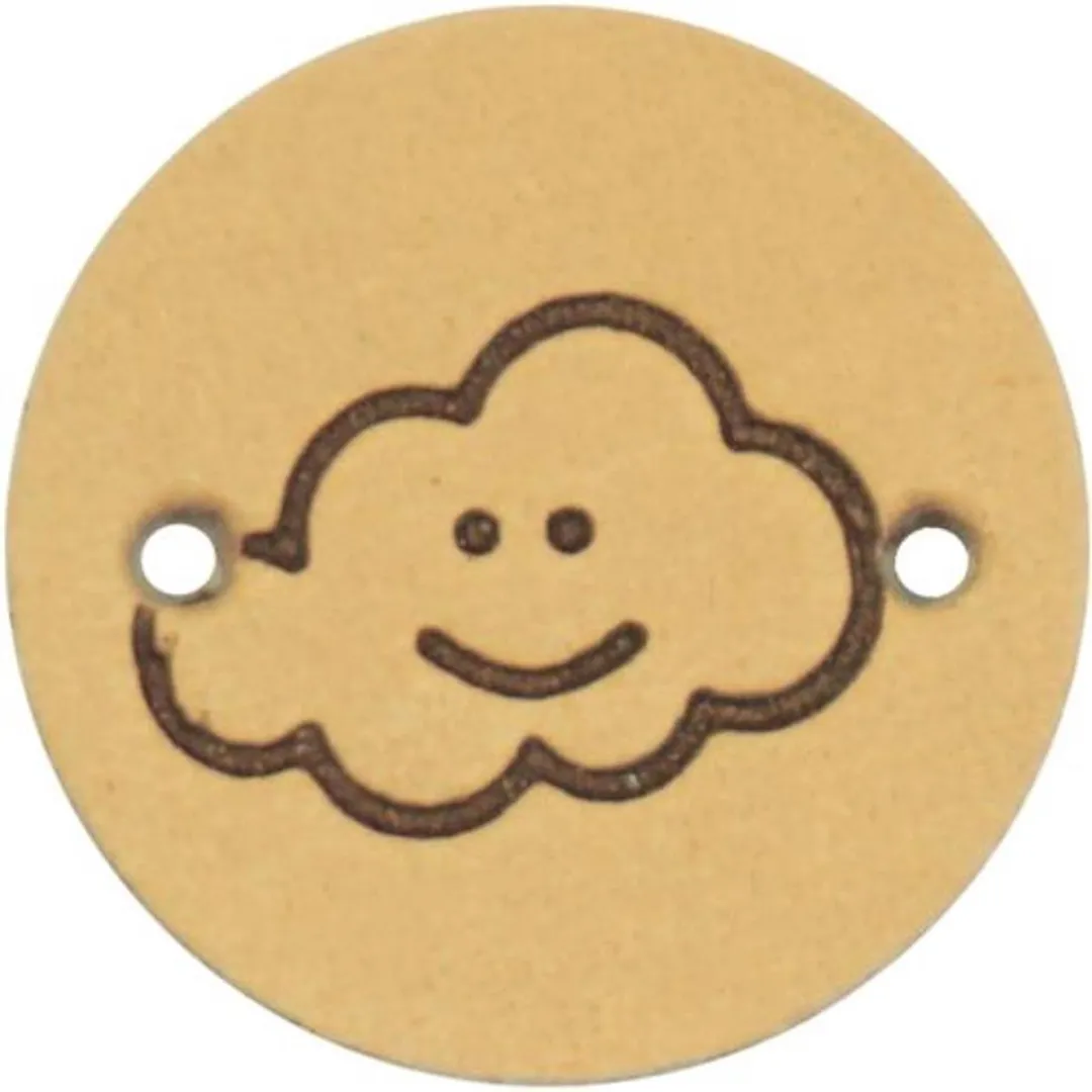 Durable Leren Labels met Wolkopdruk - 2cm - 2 Stuks
