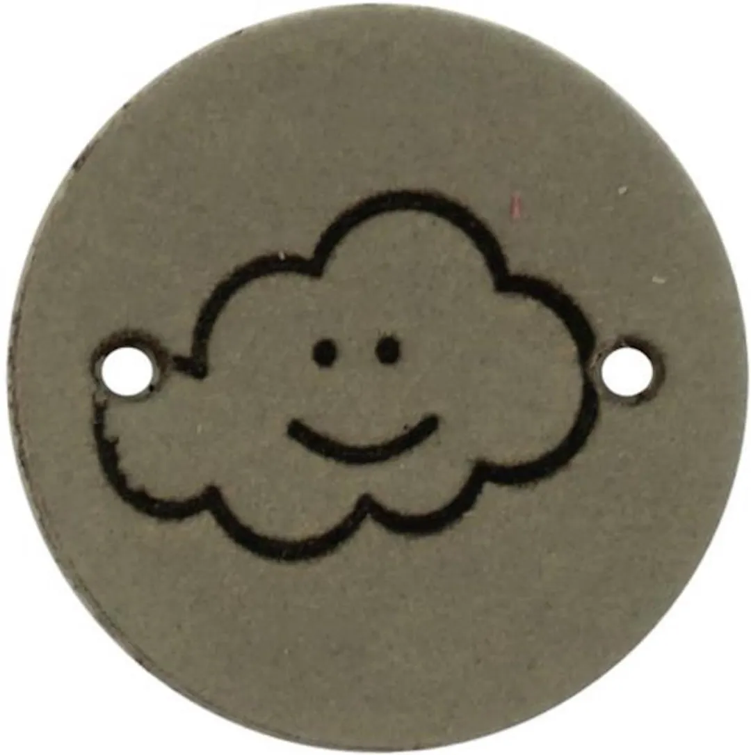 Durable Leren Labels met Wolkopdruk - 2cm - 2 Stuks